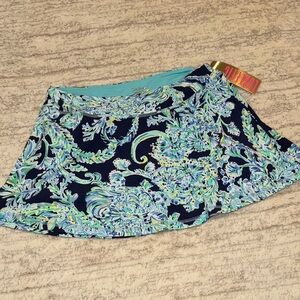 Lilly Pulitzer Women's Navy and Aqua Skater Skirt